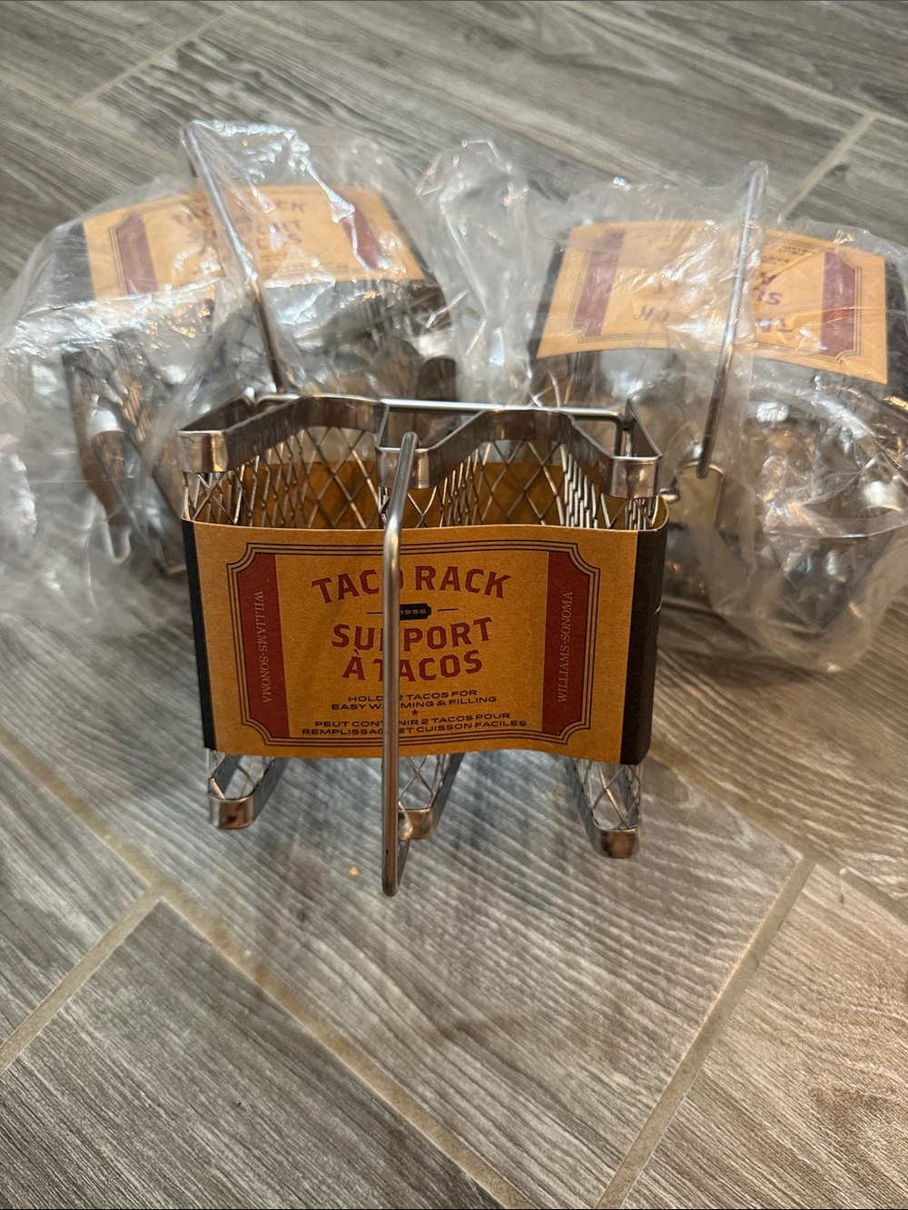 Williams and Sonoma set of 3 stainless steel Taco holders NEW